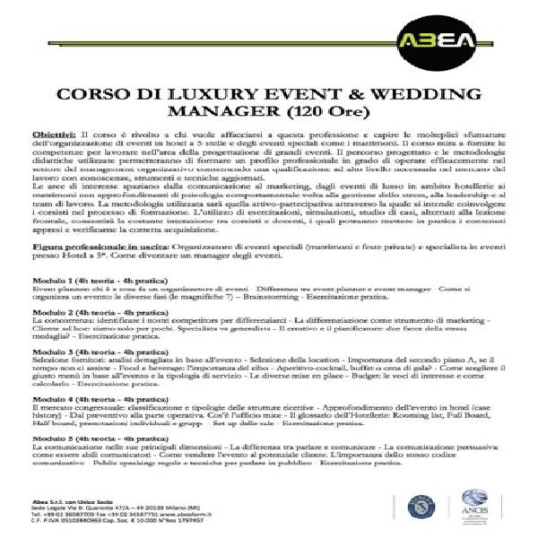 Luxury event&wedding manager