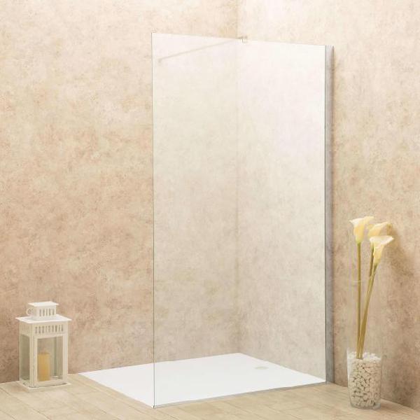 Parete doccia walk-in 80 cm in cristallo trasparente 8mm Parete doccia walk-in 80 cm in cristallo trasparente 8mm