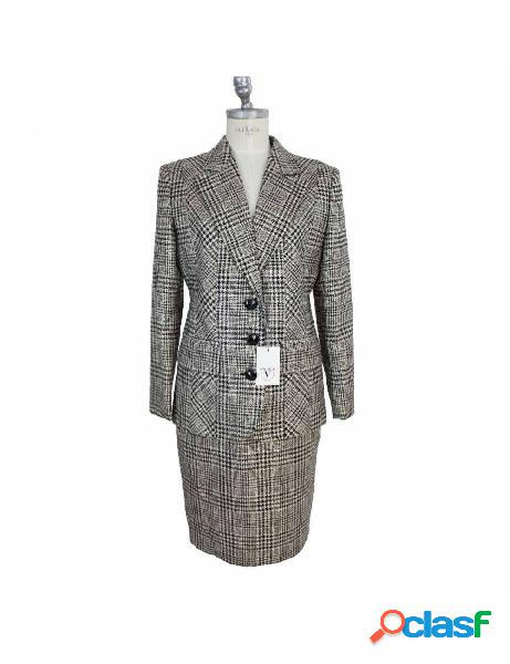 Valentino vestito vintage completo giacca gonna grigio principe di galles tg 42 Valentino vestito vintage completo giacca gonna grigio principe di galles tg 42