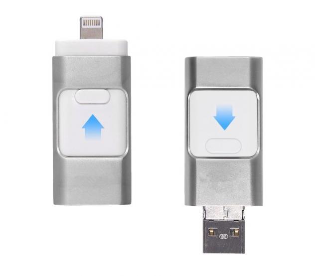 Pendrive usb 3 in 1 connettori lightning micro usb 32 gb