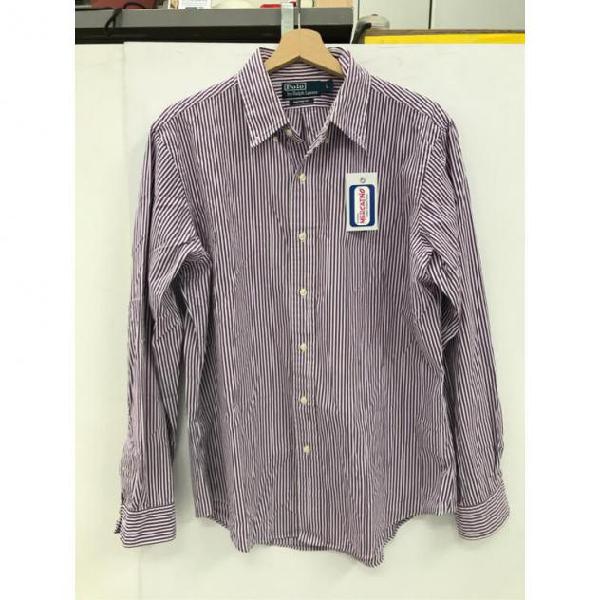 Camicia uomo polo righe bianco e viola taglia xl