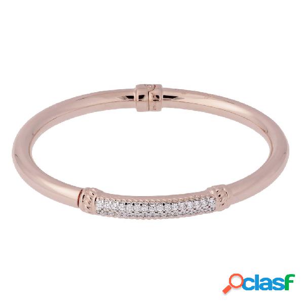 Bracciale rigido con bacchetta in cubic zirconia | rose gold / one size / cubic zirconia