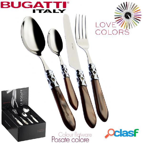 Bugatti Aladdin Cromate Set Posate 24 Pz Onice Madreperla