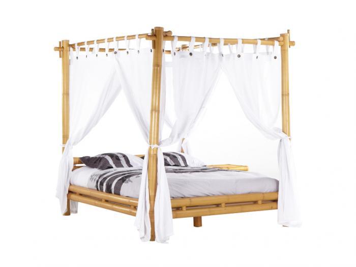 Letto a baldacchino malindi - 160 x 200 cm - bambù