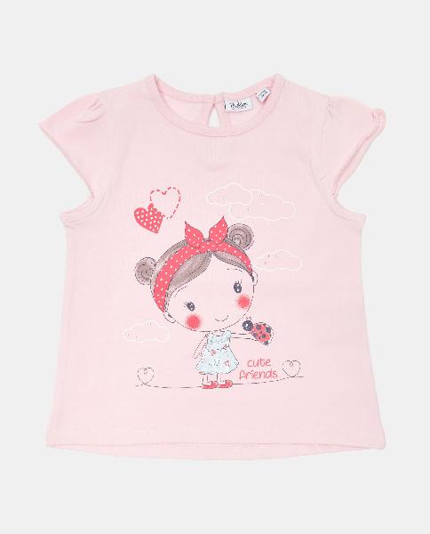T-shirt in jersey cotone organico stampata neonata T-shirt in jersey cotone organico stampata neonata