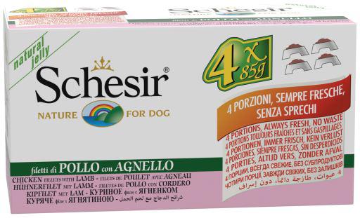 Schesir Multipack X4 Cibo Umido per Cani di Pollo con