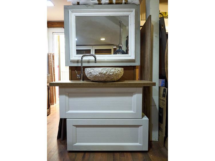 Mobile bagno vintage shabby chic doppio modulo white in Mobile bagno vintage shabby chic doppio modulo white in
