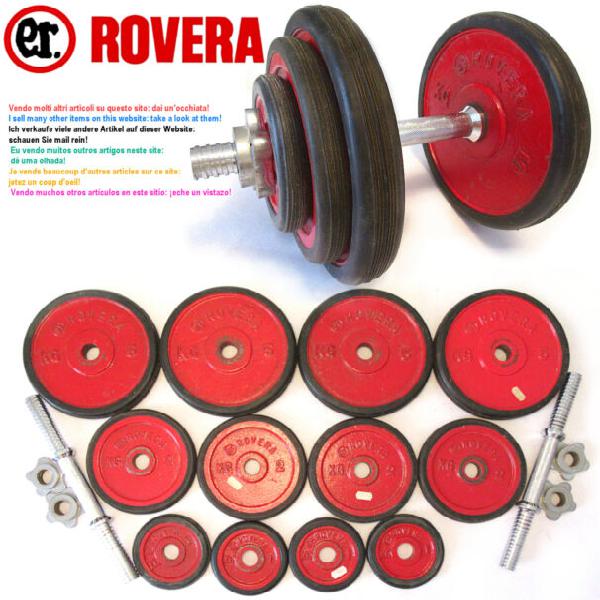 Set manubri ghisa rovera e 2 aste cromate, 32 kg, made in