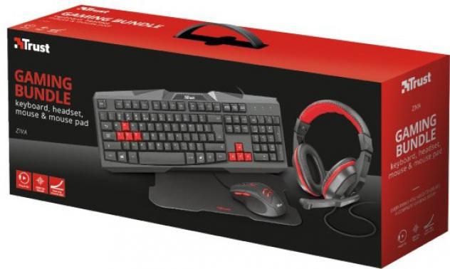 Kit gaming &#39;trust ziva gxt 788&#39; 4-in-1 nuovo