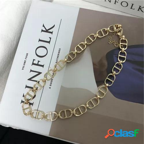 European and american ins style temperament wild letter cd chain necklace female hipster nightclub disco jumping street all-match choker