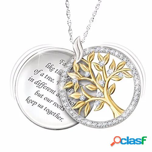 &quot;family is like the branches of a tree. we all grow in different directions, but our roots keep us together.&quot;&quot; exquisite 925 silver life tree crystal pendant necklace fashion accessories love