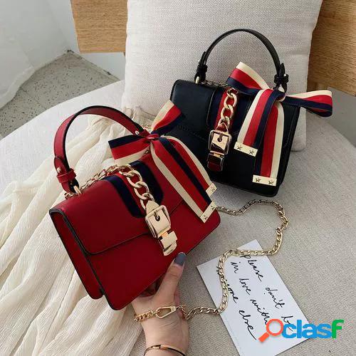 2021 new korean fashion ribbon women&#39;s bag leisure chain one shoulder cross square bag star same bag