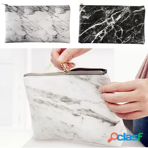Women fashion zipper pu leather marbled portable cosmetic bag make up storage bag Women fashion zipper pu leather marbled portable cosmetic bag make up storage bag