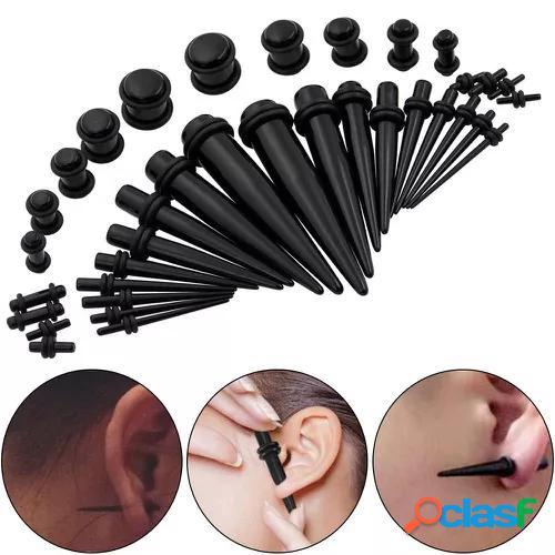 36pcs Acrylic Ear Gauge Taper Tunnel Plug Expander Stretching Piercing Kit Sets