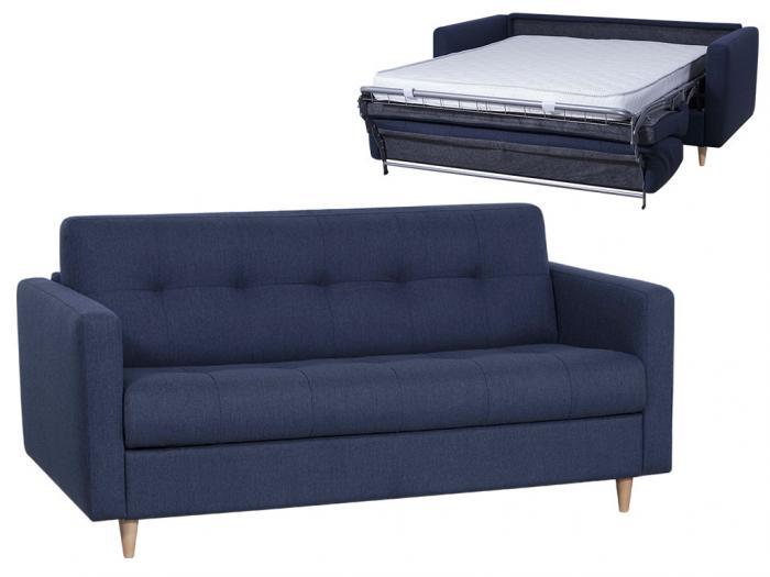 Divano letto a ribalta 3 posti tessuto colore blu ganoa Divano letto a ribalta 3 posti tessuto colore blu ganoa