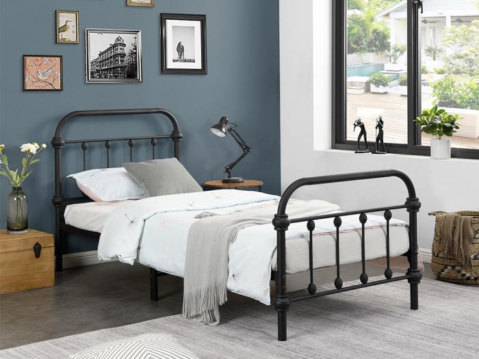 Letto 90 x 200 cm Metallo Nero Stile bambino e charme PADMA