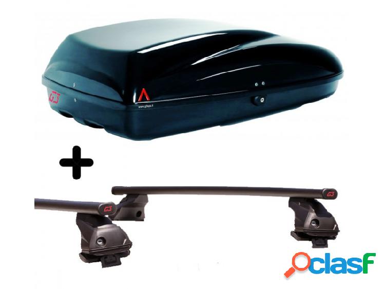Kit portatutto rover 600/75 box baule portabagagli nero 240 lt
