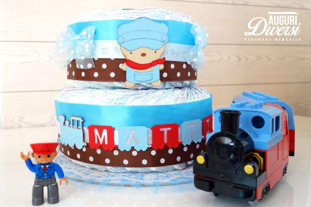 Torta di pannolini (45 pampers tg3) nascita battesimo baby Torta di pannolini (45 pampers tg3) nascita battesimo baby