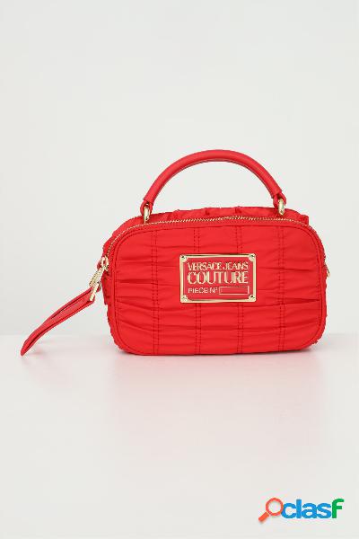 Versace jeans couture borsa tote rosso con placca logo da donna firmata versace jeans couture