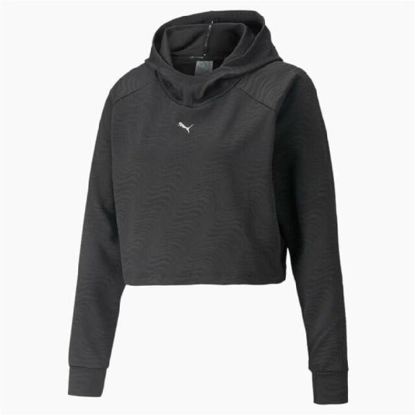 Felpa con cappuccio donna puma flawless pullover w nero