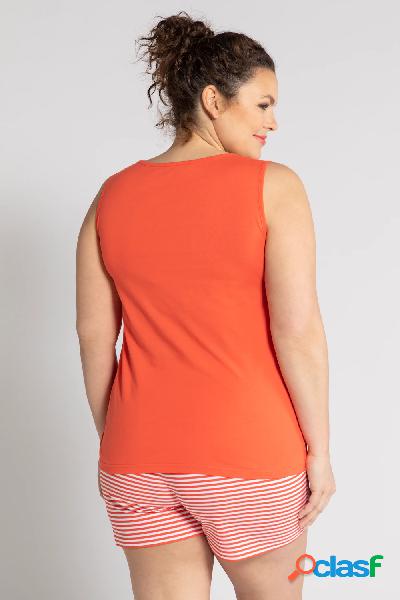 Pigiama corto, due pezzi, righe/tinta unita, donna, rosso, taglia: 64/66, cotone, ulla popken Pigiama corto, due pezzi, righe/tinta unita, donna, rosso, taglia: 64/66, cotone, ulla popken