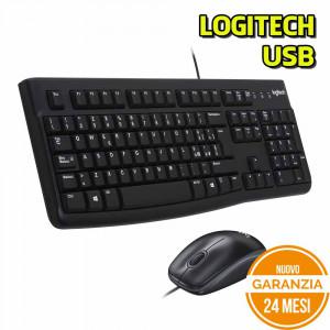 Tasiera Logitech MK120 + Mouse ottico con filo USB Nero -