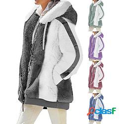 21grams per donna giacca con cappuccio top yoga inverno tasche zip intera color block verde viola di pile yoga fitness allenamento in palestra giacca superiore manica lunga sport abbigliament 21grams per donna giacca con cappuccio top yoga inverno tasche zip intera color block verde viola di pile yoga fitness allenamento in palestra giacca superiore manica lunga sport abbigliament