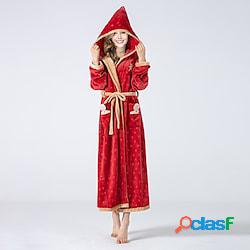 Per adulto Pigiama Kigurumi Accappatoio Pigiama di Natale Babbo Natale Costumi da Babbo Natale Stelle Pigiama a pagliaccetto Flanella Cosplay Per Uomini e donne Natale Pigiama a fantasia anim