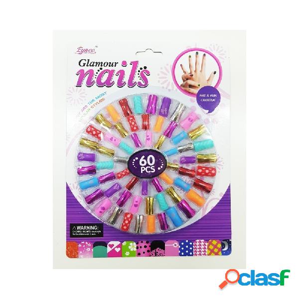 Set 60 tips unghie finte glamour ricostruzione manicure french ragazze bambine Set 60 tips unghie finte glamour ricostruzione manicure french ragazze bambine