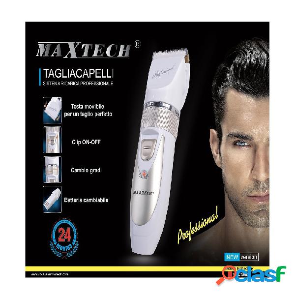 TAGLIACAPELLI RASOIO RASATURA BATTERIA RICARICABILE PROFESSIONALE MAXTECH UOMO TA-CA003