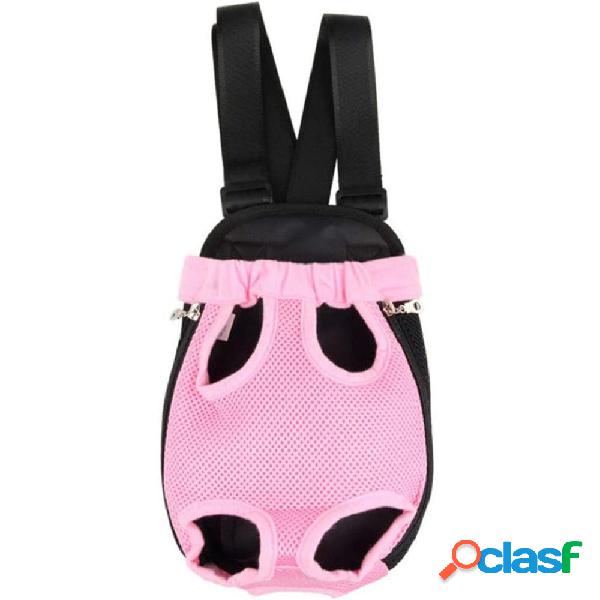 Zaino per animali domestici traspirante cani regolabile portatile rete tg.l rosa Zaino per animali domestici traspirante cani regolabile portatile rete tg.l rosa