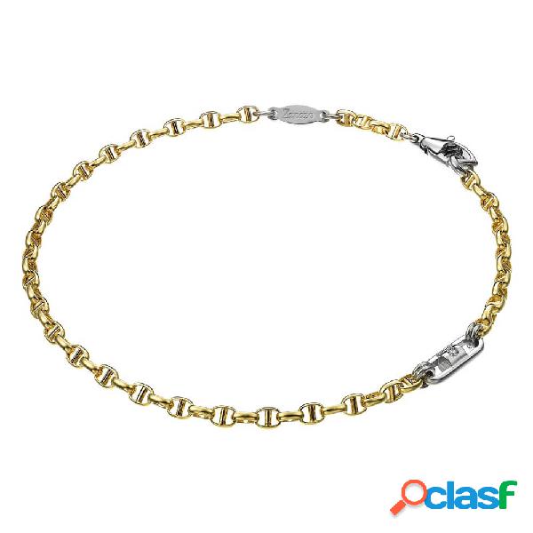 Bracciale zancan in oro giallo e bianco con diamante - insignia gold - eb546bg