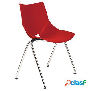Sedia sala dattesa amir, impilabile, colore rosso Sedia sala dattesa amir, impilabile, colore rosso