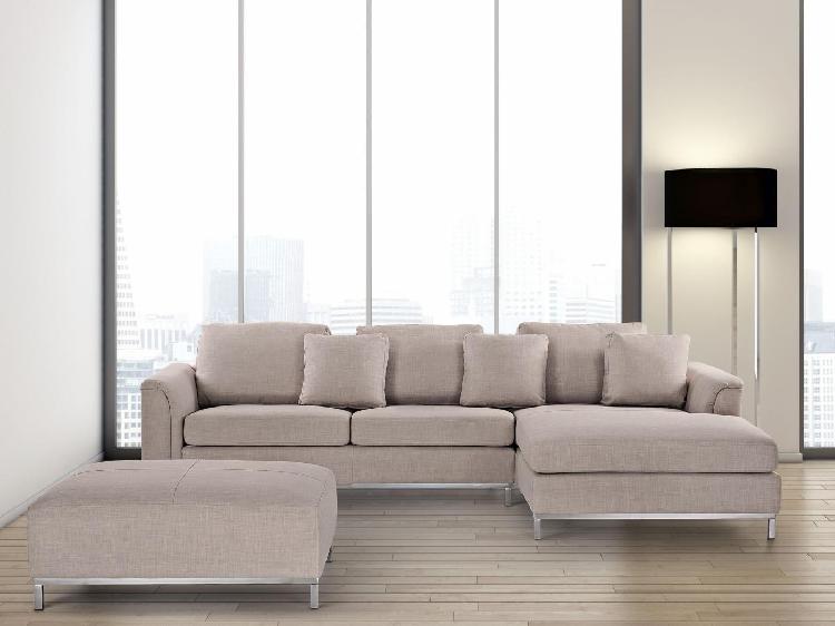 Divano angolare in tessuto beige versione sinistra oslo Divano angolare in tessuto beige versione sinistra oslo