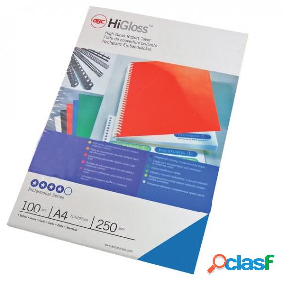 Copertine higloss per rilegatura - a4 - cartoncino lucido - blu - 250 gr - gbc - conf. 100 pezzi Copertine higloss per rilegatura - a4 - cartoncino lucido - blu - 250 gr - gbc - conf. 100 pezzi