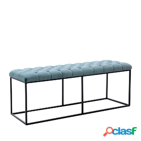 Panca da ingresso in velluto base in metallo nero design moderno cm 132x45x50h - vari colori