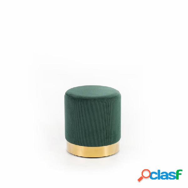Pouf cilindro in velluto a costine base in metallo dorato cm ø 36x40h - vari colori Pouf cilindro in velluto a costine base in metallo dorato cm ø 36x40h - vari colori