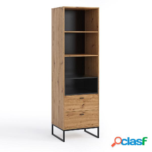 Raval - libreria scaffale con vani e cassetti in legno cm 60x40x202h - vari colori Raval - libreria scaffale con vani e cassetti in legno cm 60x40x202h - vari colori