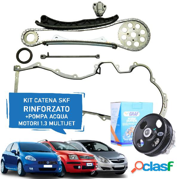 Kit catena distribuzione rinforzato + pompa acqua skf fiat 1.3 multijet Kit catena distribuzione rinforzato + pompa acqua skf fiat 1.3 multijet