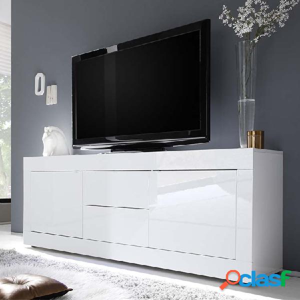 Porta tv 210x66cm 2 ante 2 cassetti bianco lucido eternity