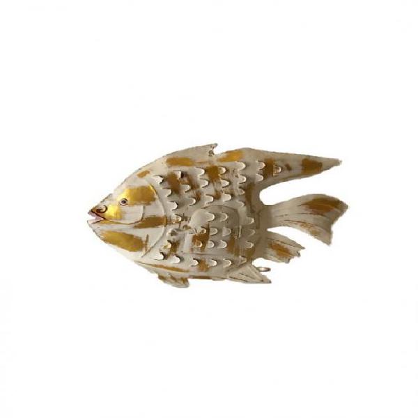 Pesce in metallo bianco oro