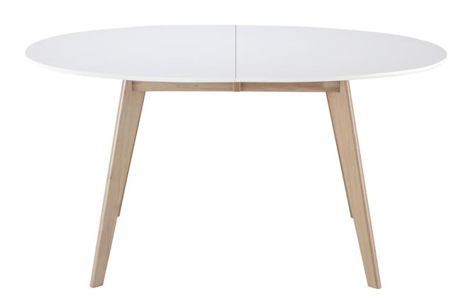 Tavolo allungabile ovale bianco e legno chiaro l150-200 Tavolo allungabile ovale bianco e legno chiaro l150-200