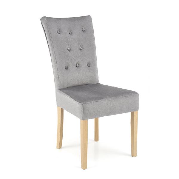 Sedia da pranzo in velluto rovere chiaro grigio chiaro vaduz Sedia da pranzo in velluto rovere chiaro grigio chiaro vaduz