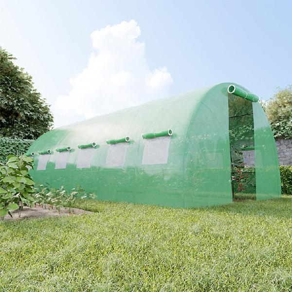 Serra da giardino con finestre 600x200cm verde anima Serra da giardino con finestre 600x200cm verde anima