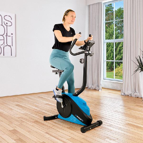 Cyclette Fitness regolabile 87x140cm nero azzurro Oliva