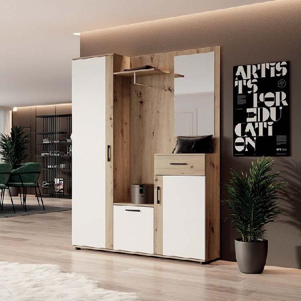 Mobili ingresso soggiorno 145x184cm rovere bianco opaco Mobili ingresso soggiorno 145x184cm rovere bianco opaco