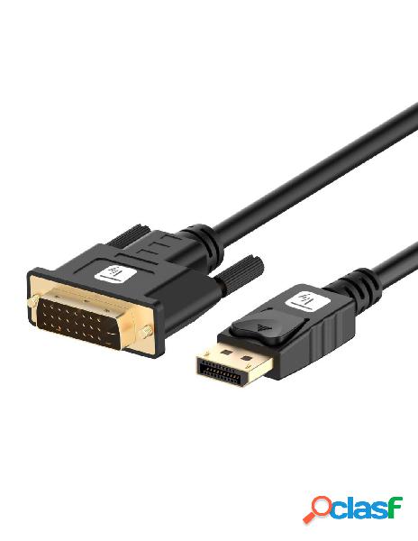 Cavo monitor displayport maschio a dvi maschio passivo 3m nero - techly