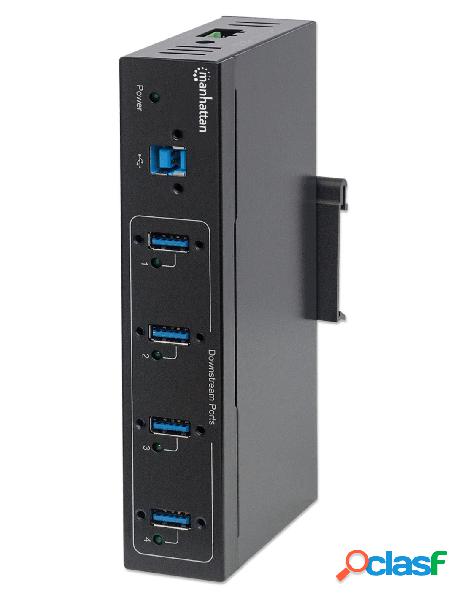 Hub industriale usb 3.0 4 porte - manhattan