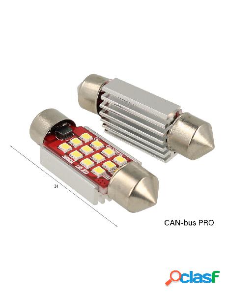 Lampada led siluro canbus pro 31mm 12 smd 2016 no errore cc 12v 3w no polarita super luminoso - carall