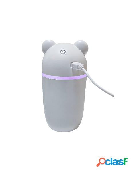 Mini umidificatore ambiente bambini 200ml spegnimento automatico dopo 4 ore luce notturna rgb touch forma orsetto - zorei